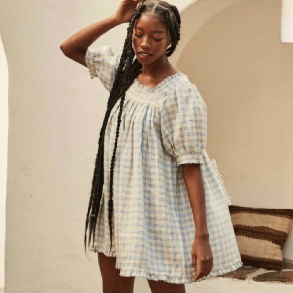 DOÊN Frede Dress in Blue Meadowlark Plaid